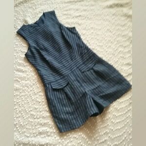 Ivy Blu Navy Pin Stripe Romper